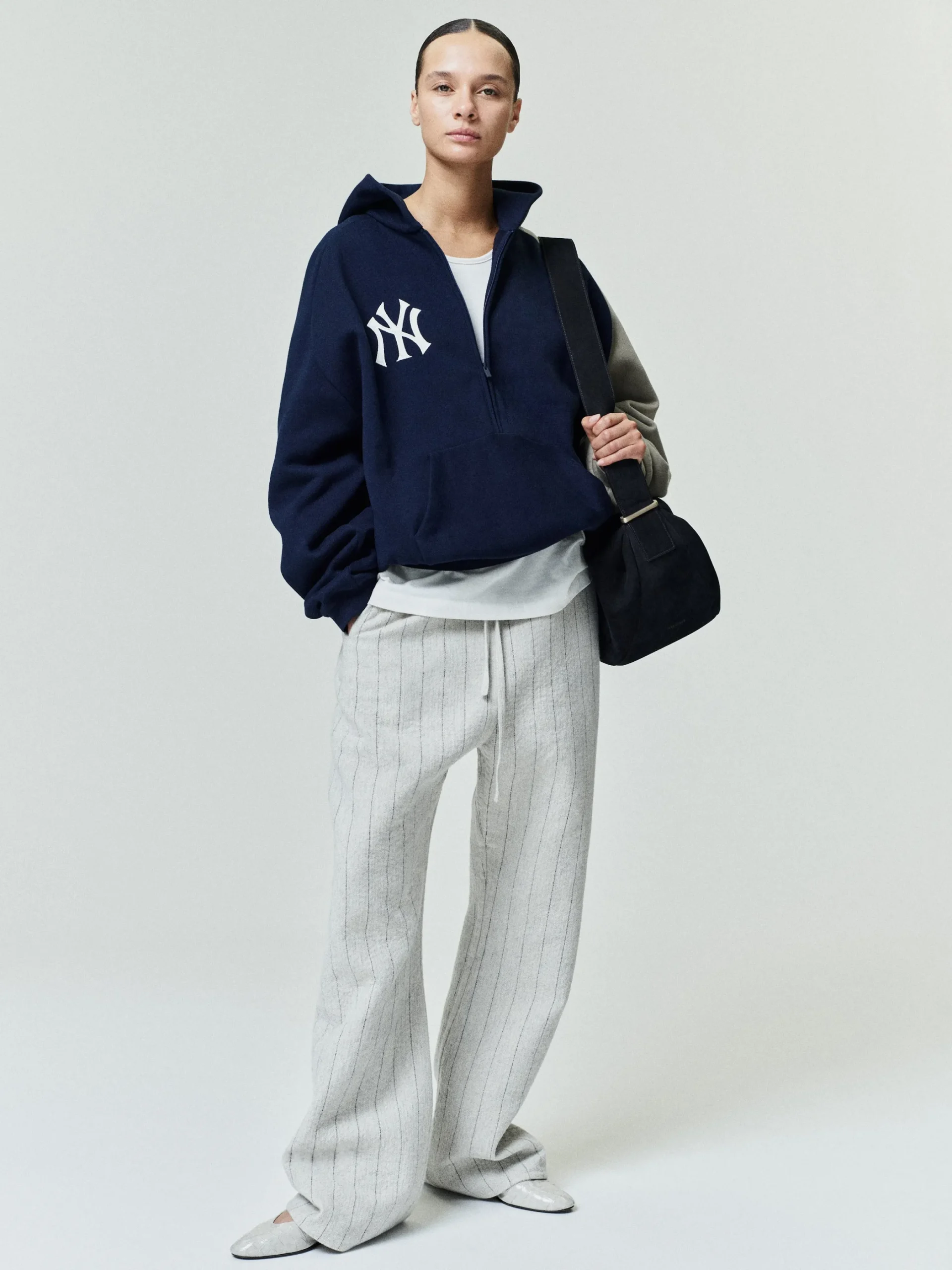 Yankees Raglan Half Zip Sport Hoodie